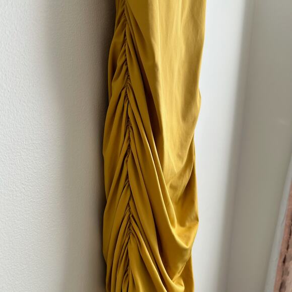 Tiger Mist. Sunrise Ruched Dress in Mustard M - Picture 6 of 8